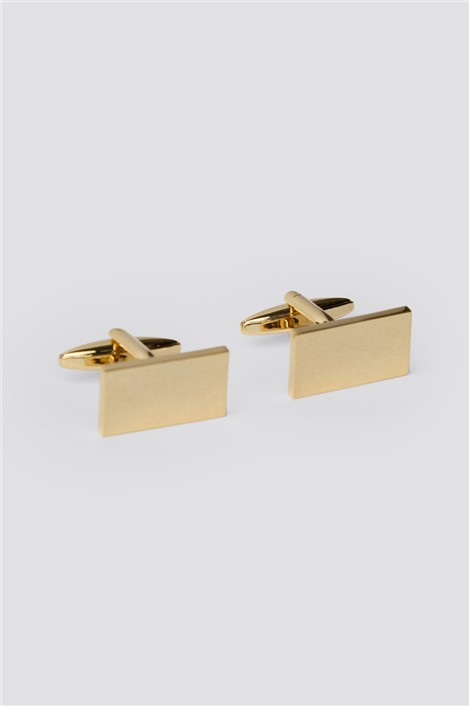 Suit Direct Rectangle Gold-Effect Brass Cufflinks 0 Gold Metal