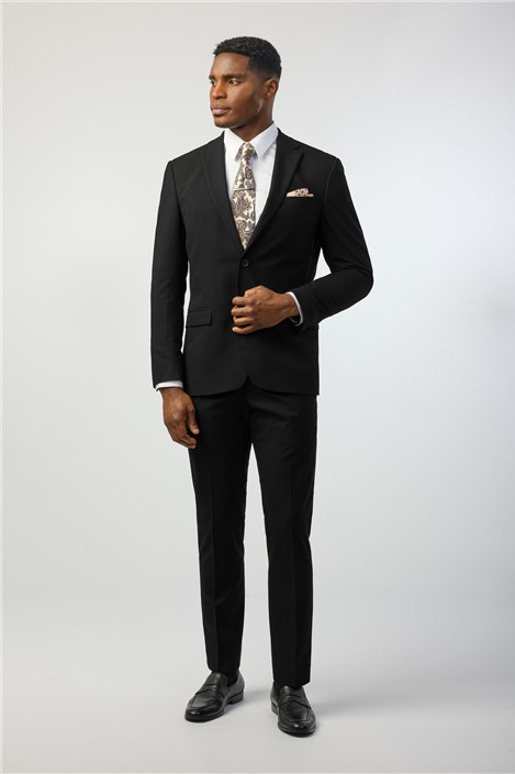 Limehaus Slim Fit Black Stretch Suit Jacket