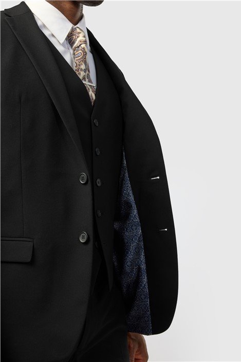 Limehaus Slim Fit Black Stretch Suit Jacket