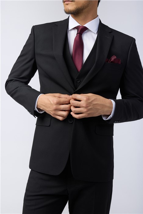 Limehaus Regular Fit Black Stretch Suit Jacket