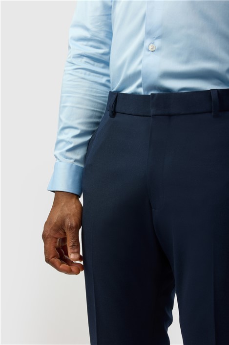 Limehaus Slim Fit Navy Stretch Trousers