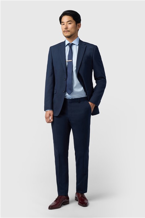 Limehaus Regular Fit Navy Stretch Trousers