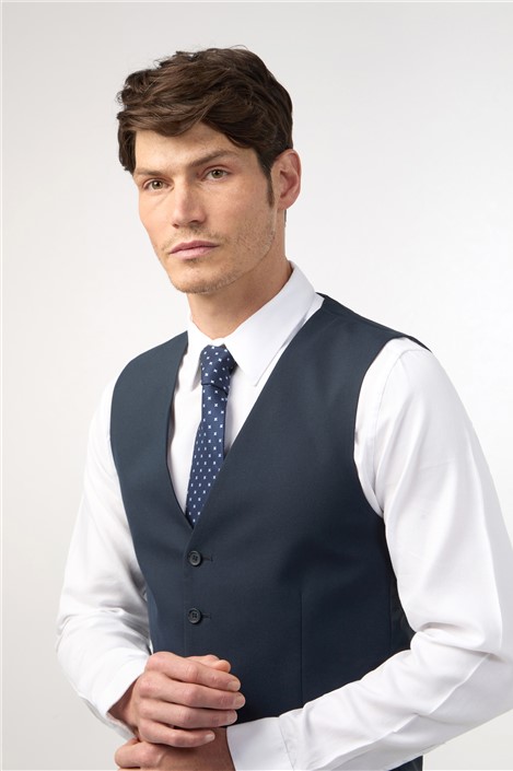 Limehaus Regular Fit Navy Stretch Waistcoat