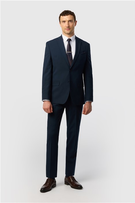 Limehaus Tailored Fit Navy Stretch Jacket