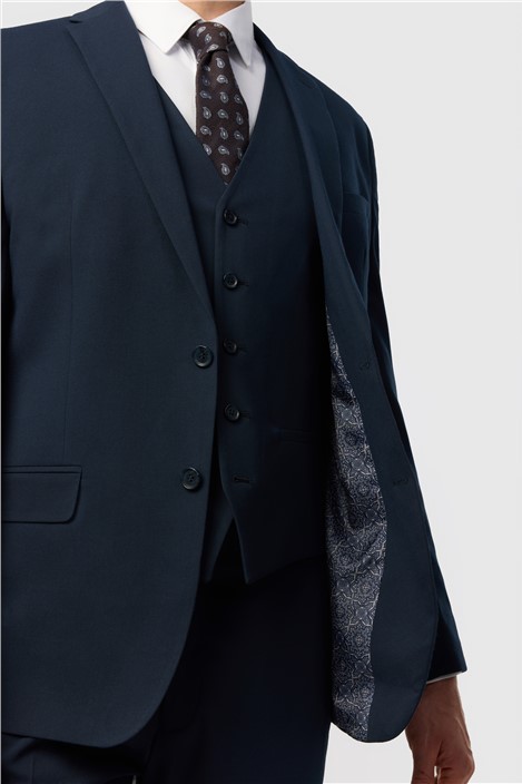 Limehaus Tailored Fit Navy Stretch Jacket
