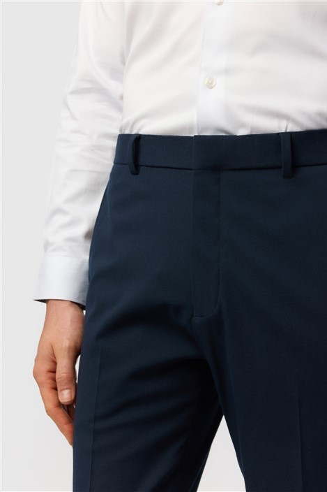 Limehaus Tailored Fit Navy Stretch Trousers