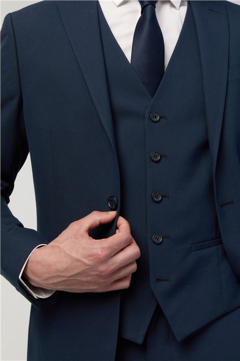 Limehaus Skinny Fit Navy Stretch Jacket