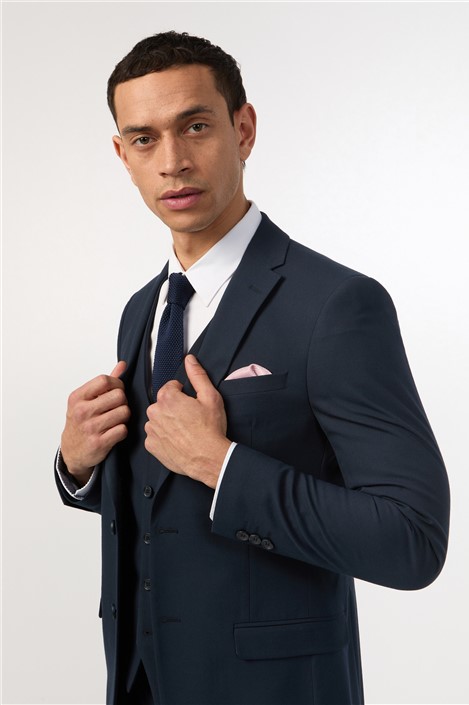 Limehaus Skinny Fit Navy Stretch Jacket