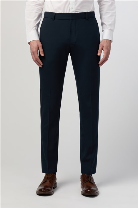 Limehaus Skinny Fit Navy Blue Stretch Mens Trousers