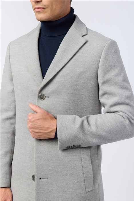 Melka Slim Fit Light Grey Coat