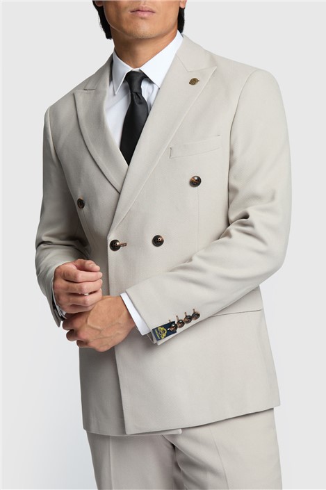 Marc Darcy Slim Fit HM5 Stone Double Breasted Jacket