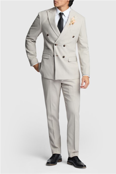 Marc Darcy Slim Fit HM5 Stone Double Breasted Jacket