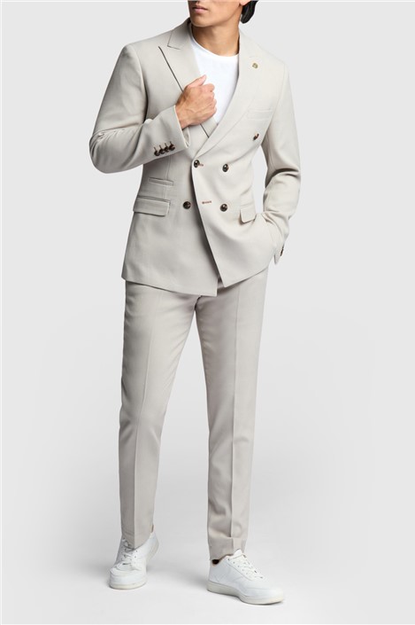 Marc Darcy Slim Fit HM5 Stone Double Breasted Jacket