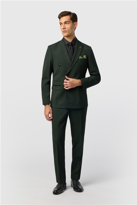 Marc Darcy Slim Fit Bromley Green Double Breasted Jacket