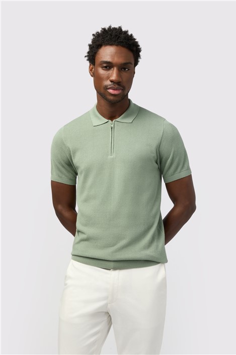 Melka Sage Quarter Zip Knit Polo