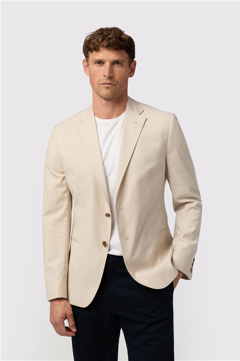 Melka Oatmeal Striped Blazer