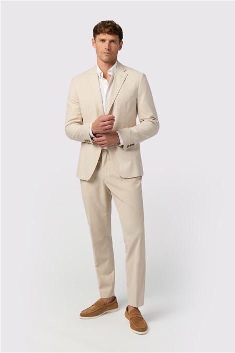 Melka Oatmeal Striped Blazer