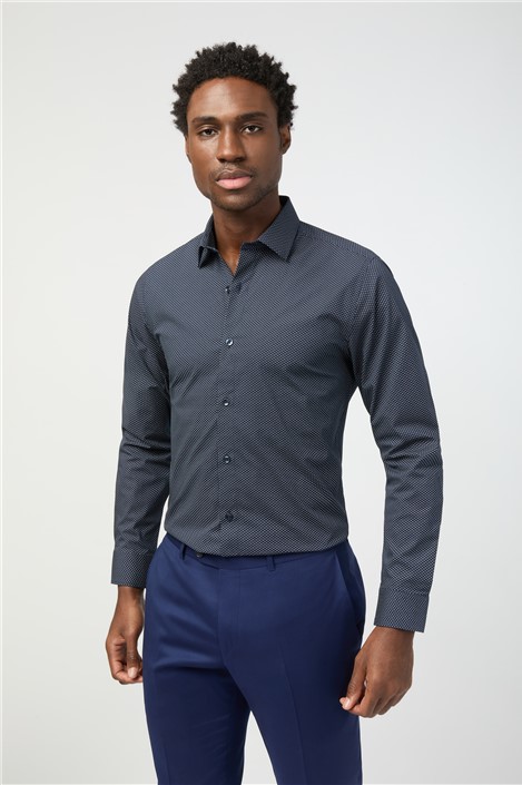 Limehaus Slim Fit Diamond Print Shirt