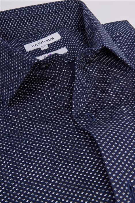 Limehaus Slim Fit Diamond Print Shirt