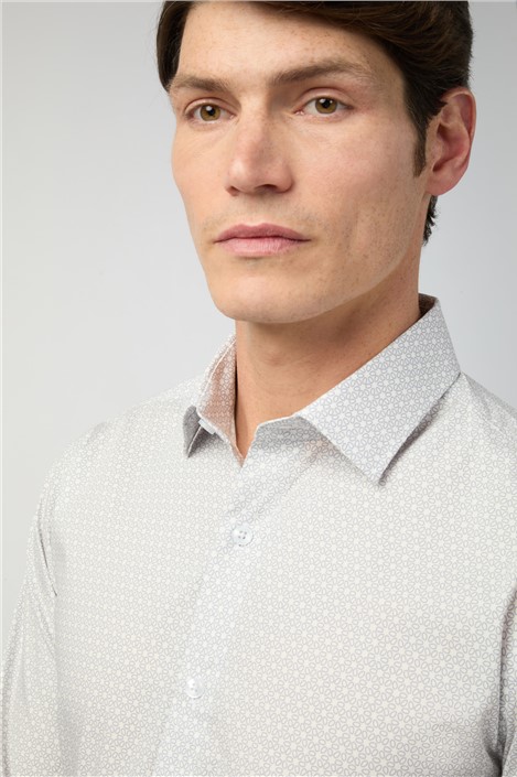 Limehaus Slim Fit Geo Floral Print Shirt