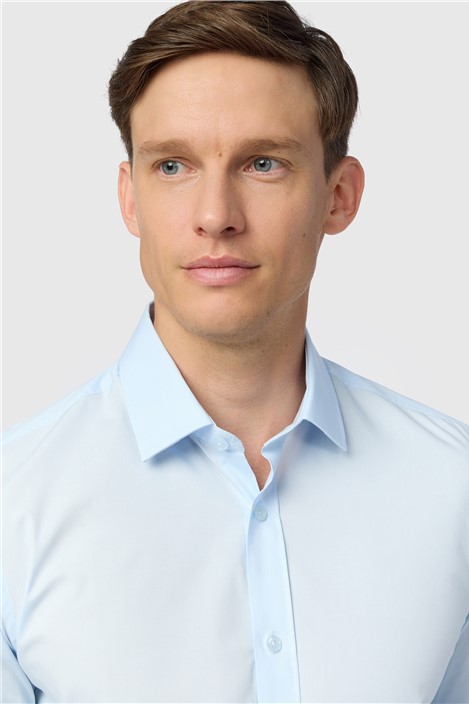 Limehaus Slim Fit Blue Stretch Shirt