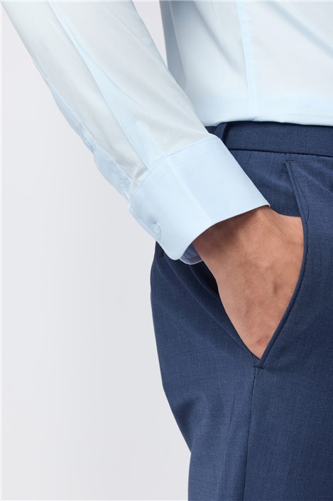 Limehaus Slim Fit Blue Stretch Shirt