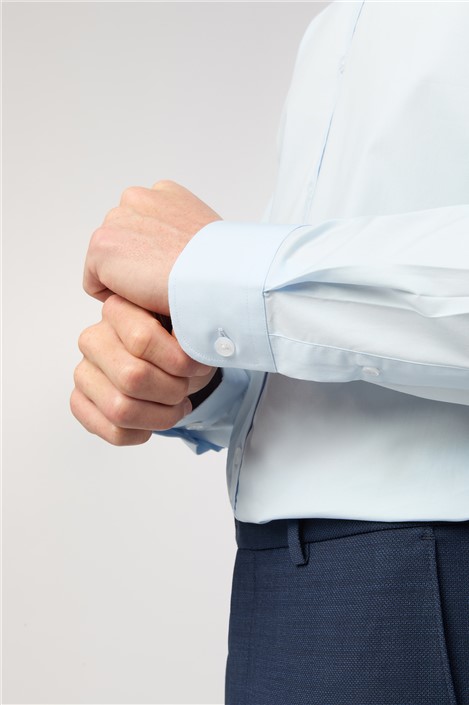 Limehaus Regular Fit Blue Stretch Shirt
