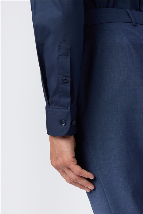 Limehaus Slim Fit Navy Stretch Shirt