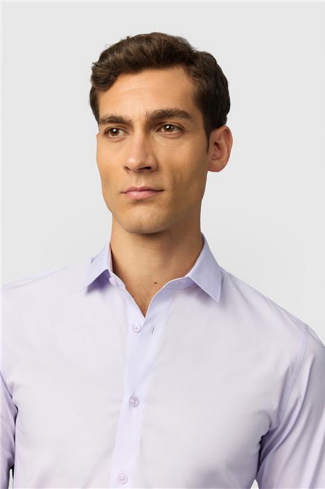 Limehaus Lilac Slim Fit Stretch Shirt