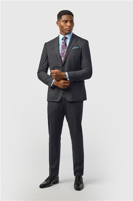 Limehaus Slim Fit Charcoal Stretch Jacket