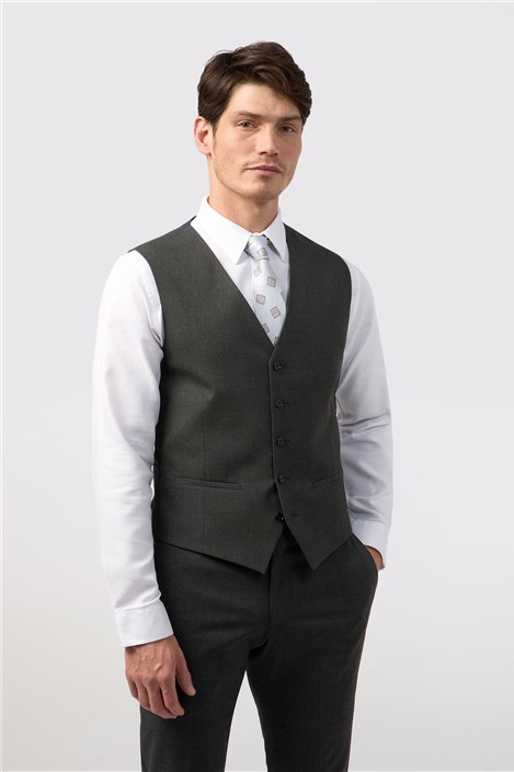Limehaus Slim Fit Charcoal Grey Stretch Waistcoat
