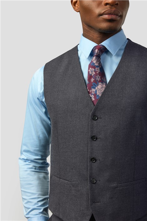 Limehaus Slim Fit Charcoal Stretch Waistcoat