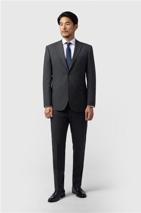 Limehaus Regular Fit Charcoal Stretch Jacket