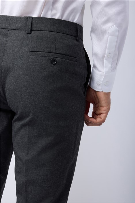 Limehaus Regular Fit Charcoal Stretch Trousers