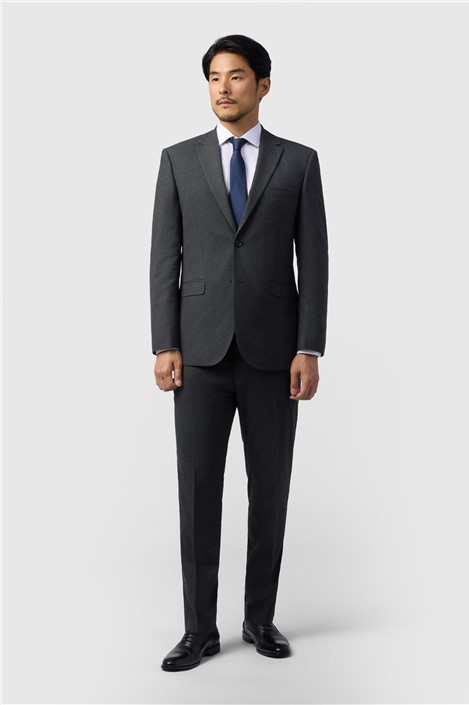 Limehaus Regular Fit Charcoal Stretch Trousers