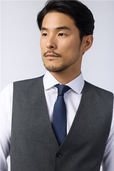 Limehaus Regular Fit Charcoal Stretch Waistcoat