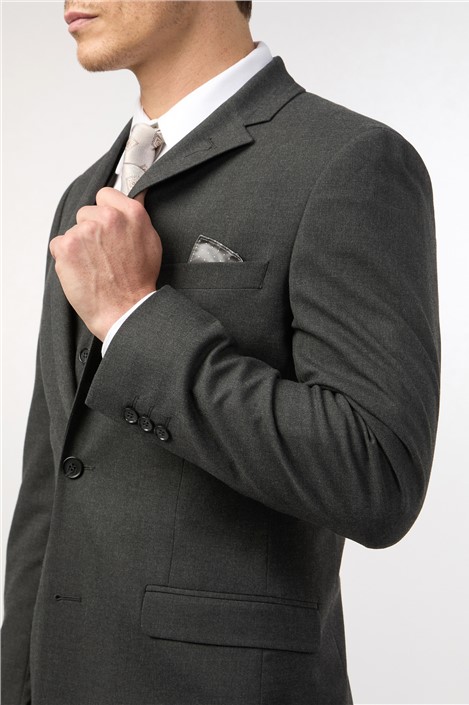 Limehaus Regular Fit Charcoal Stretch Waistcoat