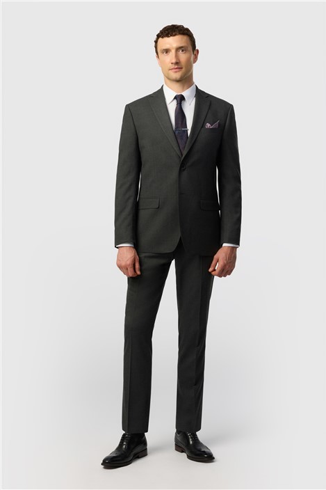 Limehaus Tailored Fit Charcoal Stretch Trousers