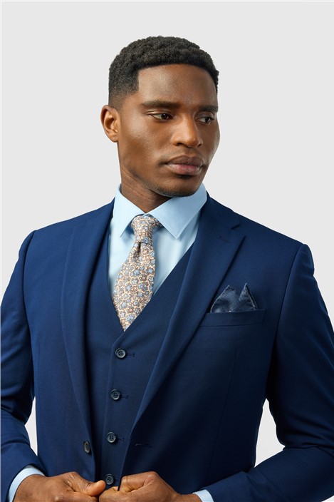 Limehaus Slim Fit Blue Stretch Jacket