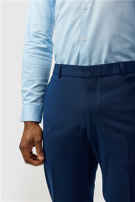 Limehaus Slim Fit Blue Stretch Trousers