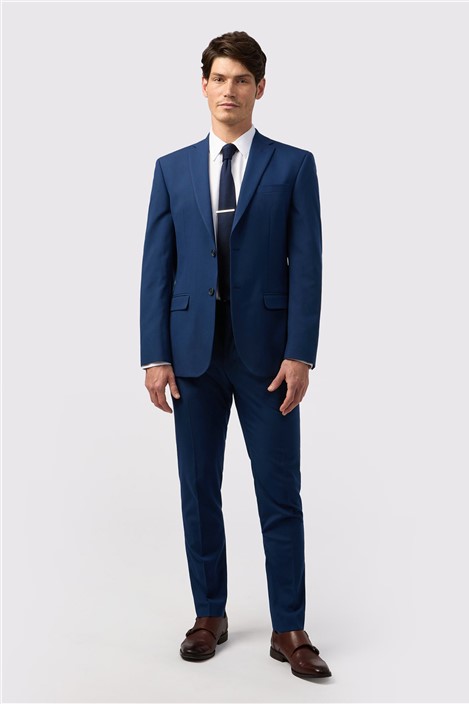 Limehaus Tailored Fit Blue Stretch Jacket