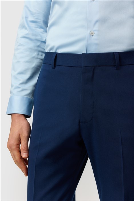 Limehaus Tailored Fit Blue Stretch Trousers