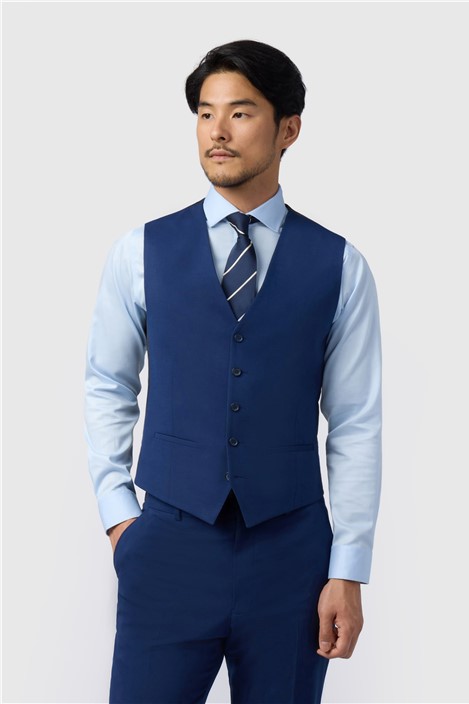 Limehaus Regular Fit Blue Waistcoat