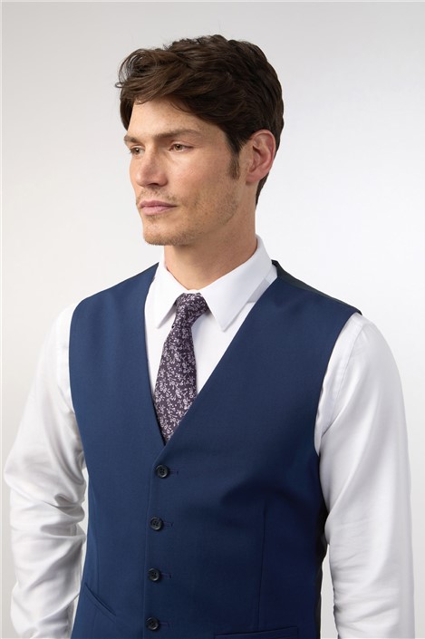 Limehaus Regular Fit Blue Waistcoat
