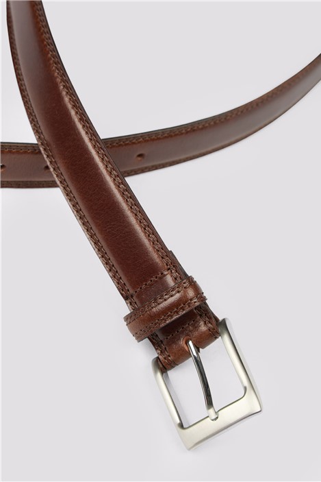Burghley Brown Leather Belt