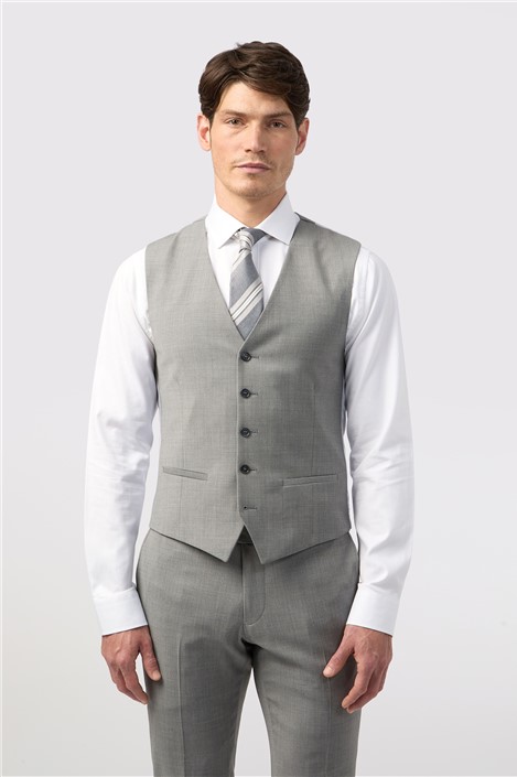 Alexandre Tailored Fit Cool Grey Texture Waistcoat