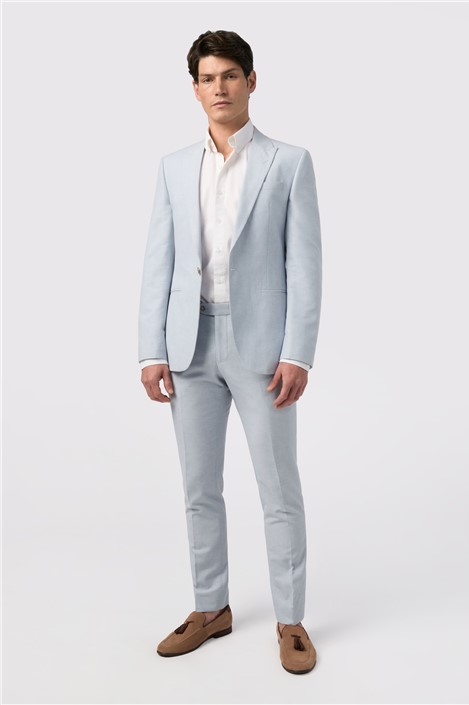 Alexandre Tailored Fit Soft Blue Linen Jacket