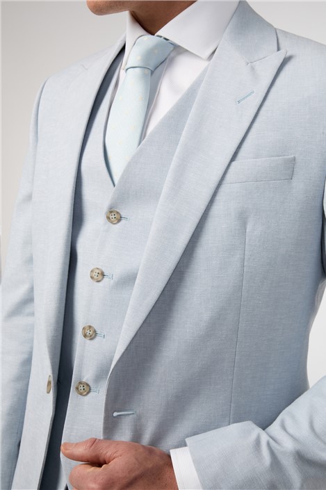 Alexandre Tailored Fit Soft Blue Linen Jacket