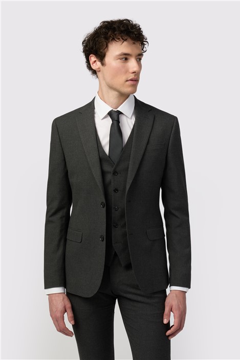 Limehaus Skinny Fit Charcoal Grey Stretch Mens Suit Jacket