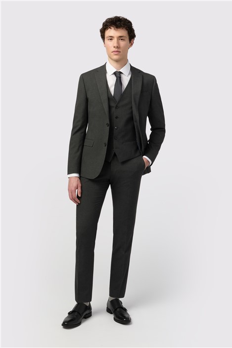 Limehaus Skinny Fit Charcoal Stretch Jacket